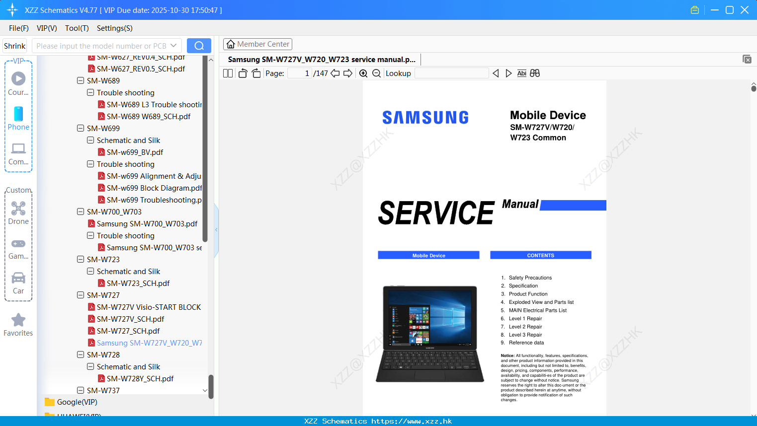 Samsung SM-W727V_W720_W723 Service Manual